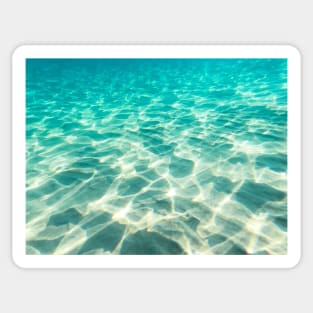 Clear Turquoise Sea Water With Visible Bottom Texture Background Sticker